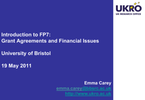 Introduction to FP7: Grant Agreements and Financial Issues