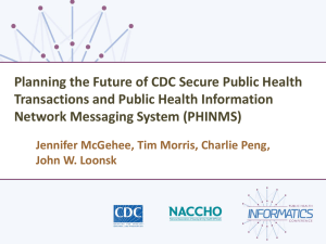 Planning the Future of CDC Secure Public Health Transactions and