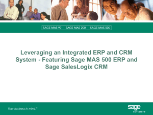 Leveraging an Integrated ERP and CRM System 1