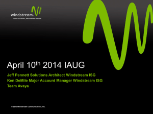 Windstream - April 10th IAUG preso