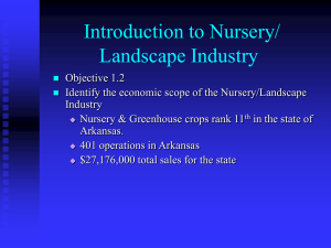 Introduction to Nursery/ Landscape Industry