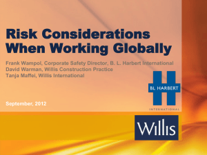 Risk Considerations When Working Globally - Frank Wampol