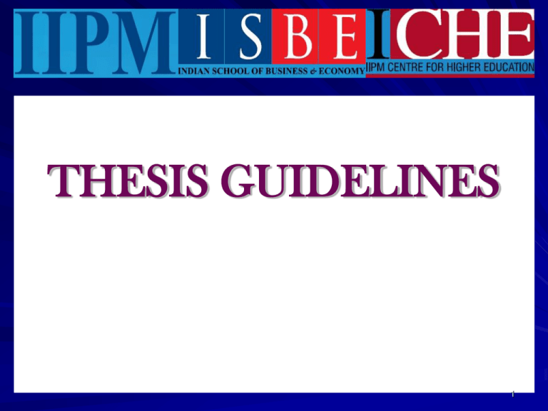 thesis guidelines bfuhs