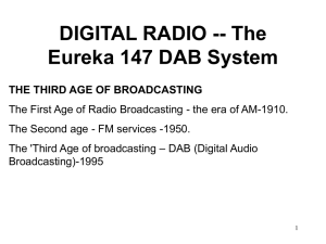 DIGITAL RADIO -- The Eureka 147 DAB System