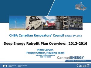 Deep Energy Retorfit Plan Overview: 2012
