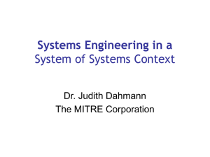 A Model of Systems Engineering in a System of Systems Context