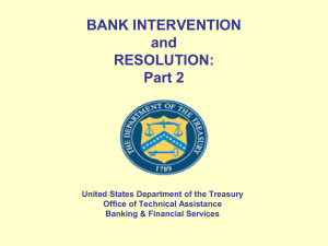 BANK INTERVENTION and RESOLUTION: Part 2