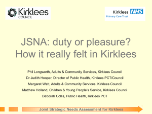 Joint Strategic Needs Assessment for Kirklees
