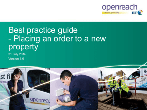 Best practice guide - Placing an order to a new property