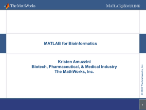 MATLAB Applications in Bioinformatics