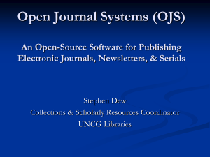 An Open-Source Software for Publishing Electronic Journals
