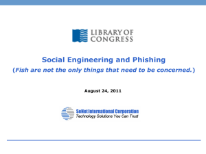 Social Engineering and Phishing - SeNet International Corporation