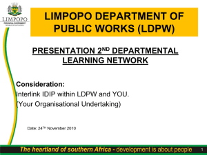 IPMP and IPIP Processes - Department of Public Works