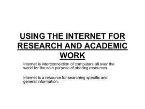 Using the Internet for Research and Academic