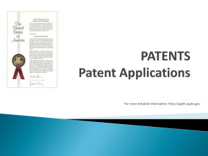 Patents and Patent Applications 12092010