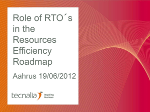 The role of the RTOs defining the Resources Efficiency Roadmap