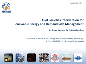 Dr. Omkar Jani, Principal Scientist, Gujarat Energy