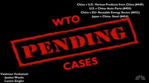 WTO Pending Cases - International Trade Relations