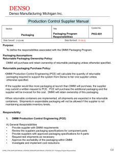 PKG-001 - Packaging Program Responsibilities