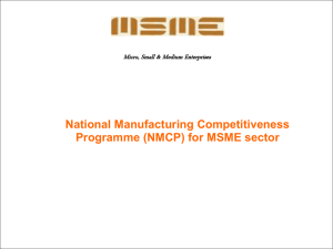 National Manufacturing Competitiveness Programme (NMCP) for
