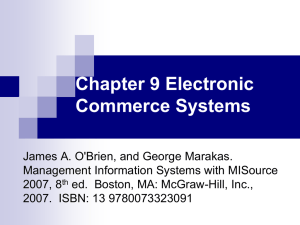 Chapter 9 Electronic Commerce Systems