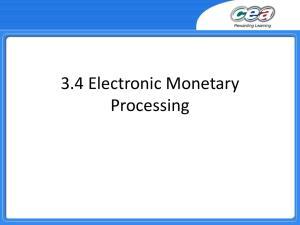 3.4 Electronic Monetary processing