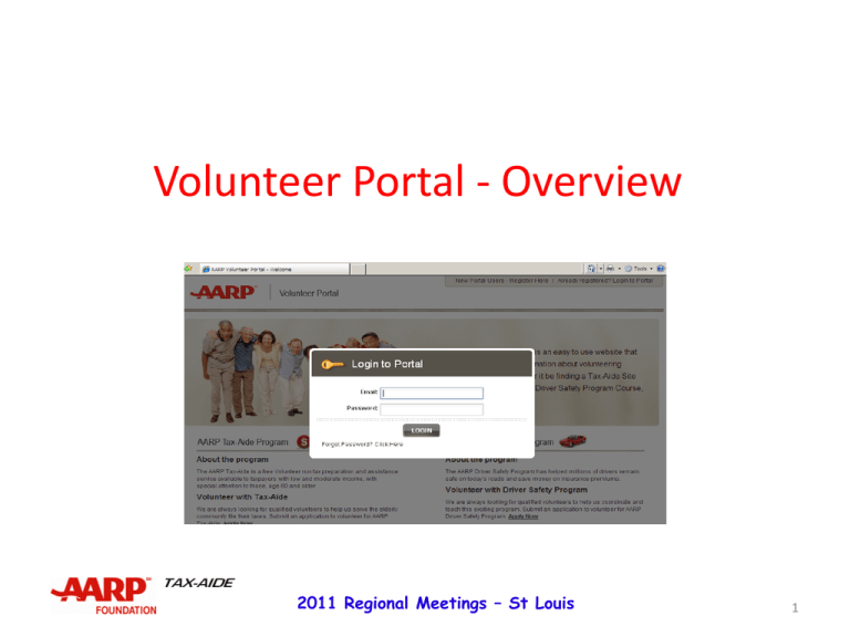 Volunteer Portal Overview