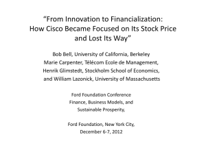 How Cisco Became Focused on - Financial Institutions for