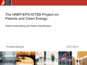 The UNEP-EPO-ICTSD Project on Patents and Clean Energy