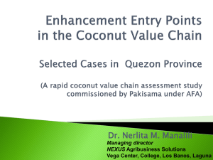 Annex 08 Enhancement Entry Points in the Coconut Value Chain
