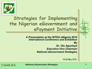Strategies for Implementing the Nigerian e
