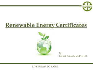 Presentation on Renewable Energy Certificates