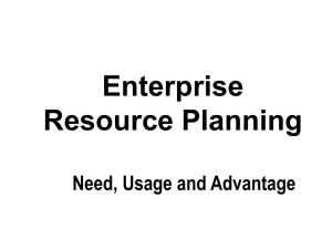 Intro To IT ERP Need, Usage, Advantage