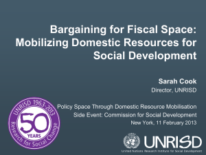 Bargaining for fiscal space: Mobilizing domestic resources for