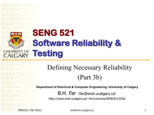 SENG 521 Software Reliability & Testing