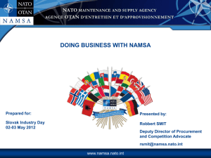 Slovak Industry Day 02-03 May 2012 Presented by