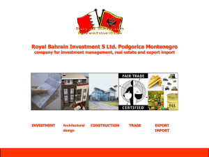 Royal Bahrain Investment S Ltd. Podgorica Montenegro company