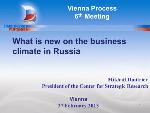 What is new on the business climate in Russia