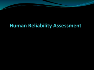 Human Reliability Assessment 2703