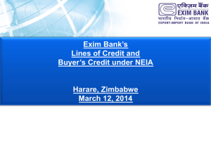 Exim Bank Credit lines - Parliament of Zimbabwe