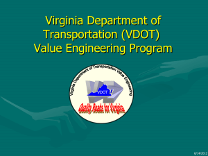Virginia DOT VE Program Success by Mike Finney