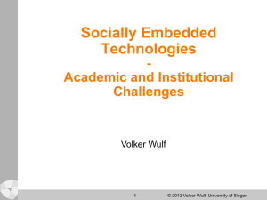 Social Embedded Technologies