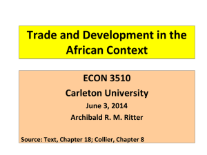 Trade and Development - ECON 3510 – African Economic
