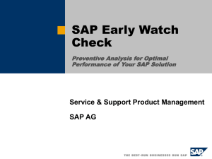 SAP Early Watch Check Preventive Analysis for Optimal