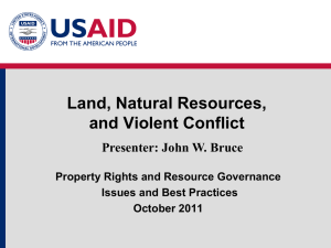 Module 5: Land, Natural Resources and Violent Conflict (Bruce)