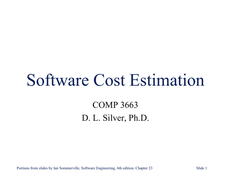 Software Cost Estimation