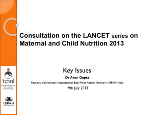 Consultation on the LANCET series on Maternal