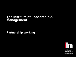 The Institute of Leadership & Management Partnership working