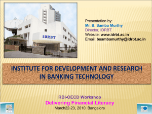 Institute for Development and Research in Banking Technology Role