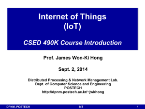 Introduction to IoT - (Distributed Processing and Network